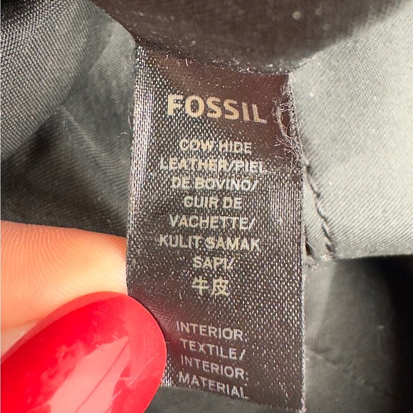 Fossil Julia Tote Black Leather Large Shoulder Bag Carryall Purse Pebbled - Picture 13 of 16